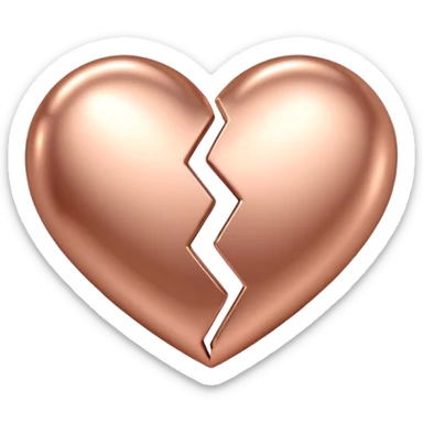 Rose gold double heart sticker
