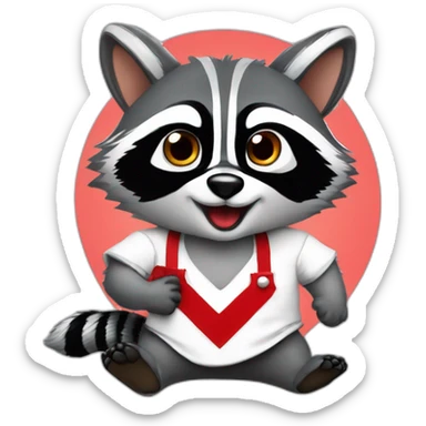 racoon cheff with River Plate T-shirt sticker