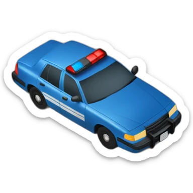 blue police car top view sticker