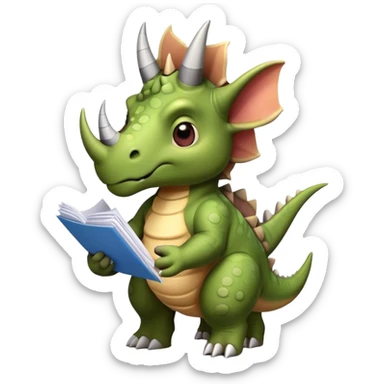 triceratops with a lot of papers sticker