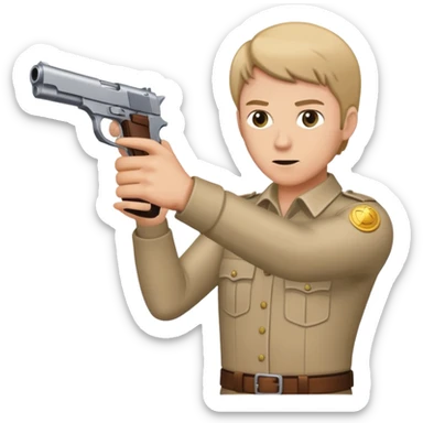 shooting a pistol  sticker