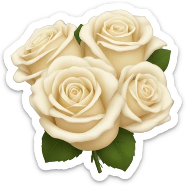 A cream colored rose bouquet like the bouquet emoji  sticker