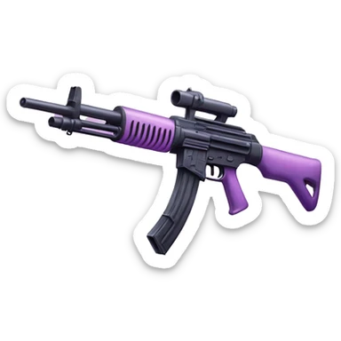 m60 machine gun, light pink and purple pastels, with a bok sticker