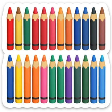bundle of crayons, various colors sticker