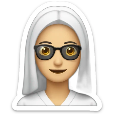 Monja feliz con gafas sticker