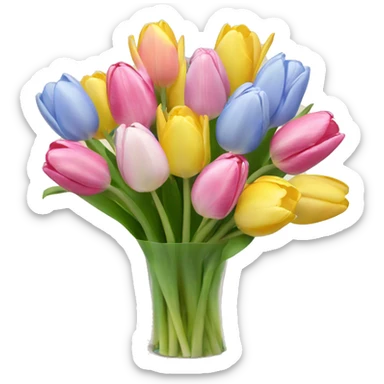 Pastell tulips Bouquet  sticker