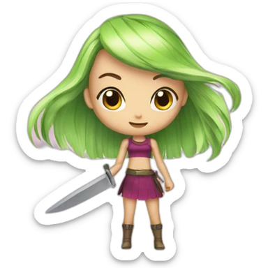 Winx with a knife sticker