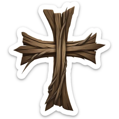 A cross in thorns sticker