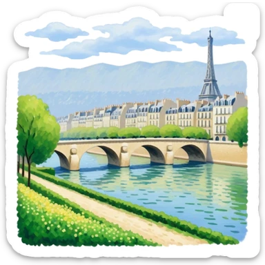 impressionist SPAM  claude monet paris landscape  sticker