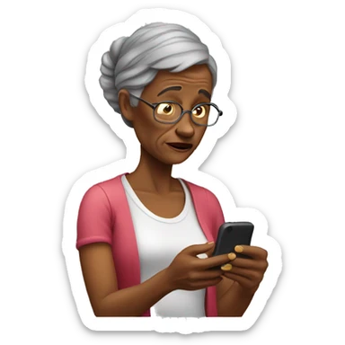 30 yers old shoked woman looking at her cellphone  sticker