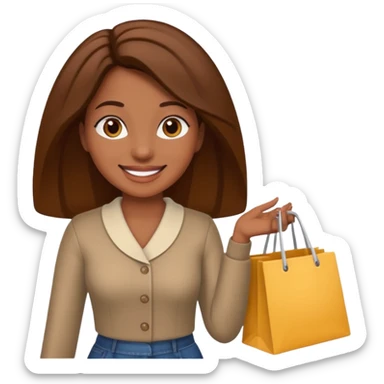 Mujer caminando haciendo compras sticker