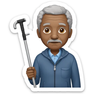 old black man with one crutches sticker