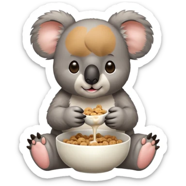 koala eating cereal sticker