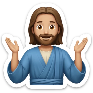 fullbody, head-to-toe, Jesus's apostle Thomas, normal emoji style, arms open sticker