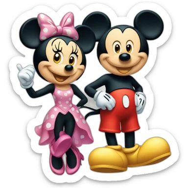 Mickey and Minnie mouse sticker