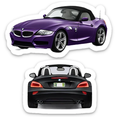 black bmw z4 with purple rims sticker