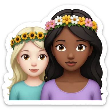 Envy - feeling of discontent at another's advantages or possessions - young plain girl looking sideways at a very pretty black girl  sticker