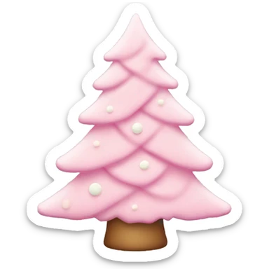 pastel pink christmas tree sticker