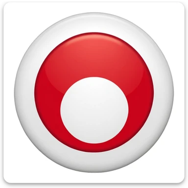 Japanese national flag, simple, iconic, white background with a red circle in the center sticker