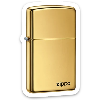 Zippo closed golden lighter with slightly scratches sticker
