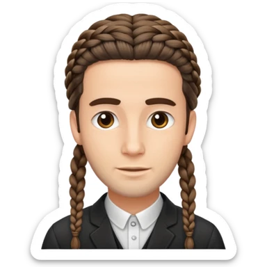 Orthodox Jewish Man emoji, with the braided hair sticker