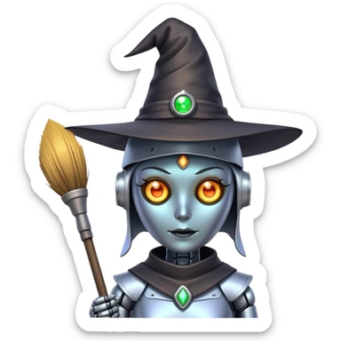 Una bruja robot sticker