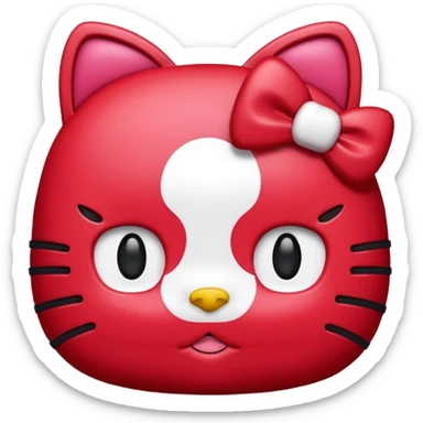 Hello Kitty cabeza rojo sticker