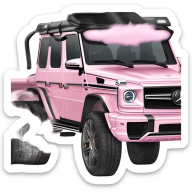 whole view Mercedes-Benz G63 AMG light pink sticker
