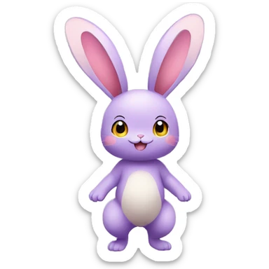 Kawaii Bunny-Butterfly-Pokémon-Fakémon Full Body sticker