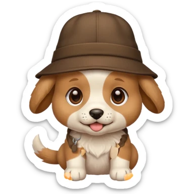 puppy dog with hat  sticker
