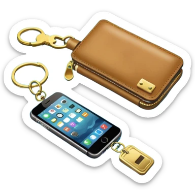 keys with wristlet and two wallets and phone lost in river sticker