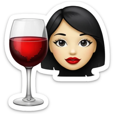 Black color background with wine glass and lipstick stain sticker