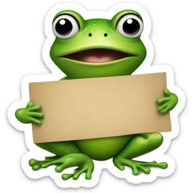 Frog holding a sign stating, "UR good" sticker