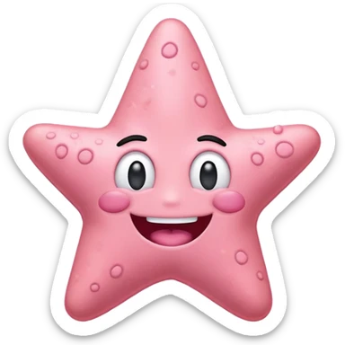 Patrick Star from SpongeBob SquarePants, classic emoji style sticker