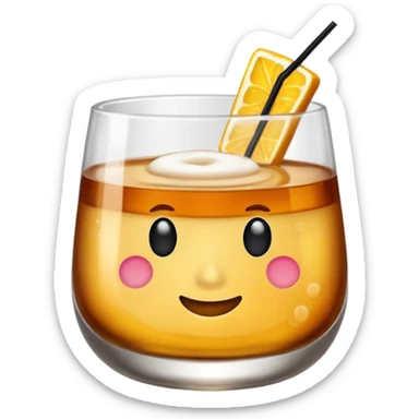 Emoji with an amaretto sour cocktail without face, normal glass sticker