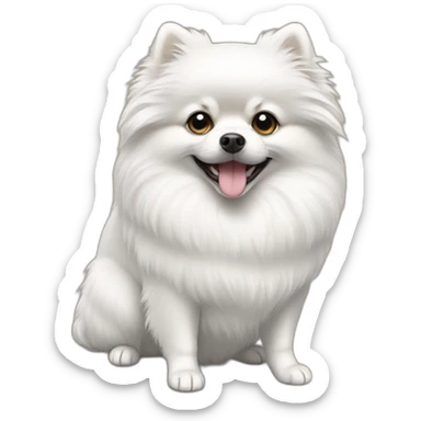 Pomeranian-white sticker
