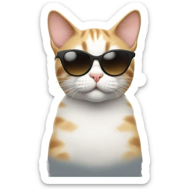 Cat with sunglasses sticker