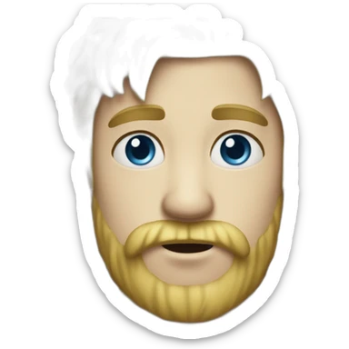 Blond man beard blue eyes fart sticker