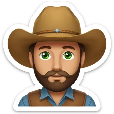 yellowstone dutton ranch cowboy with beard and green eyes sticker