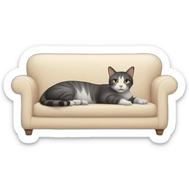 Sofa with cat sticker