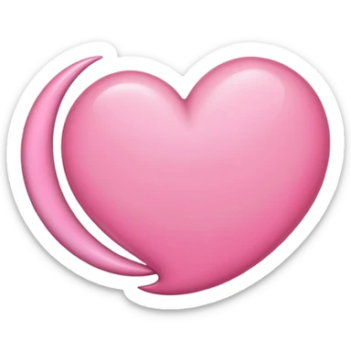 Pink crescent moon heart sticker