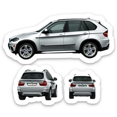 a silver bmw x5 model e70 sticker