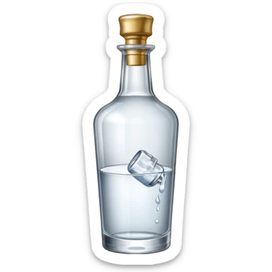 A bottle of vodka emoji in the style of Apple emoji with a handle and a knocker. sticker