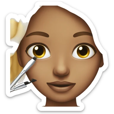 Girl getting her eyelashes done sticker