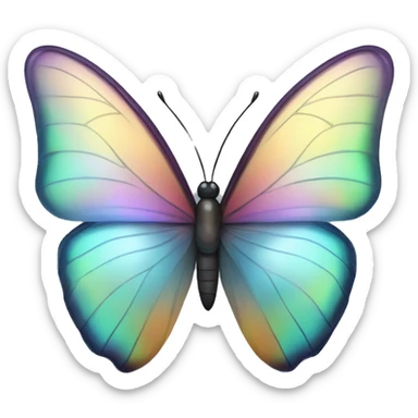 iridescent butterfly with delicate, translucent wings sticker