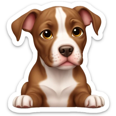 Brown Pitbull puppy sticker