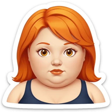 fat women with orange hair  sticker