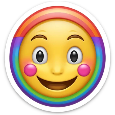 Rainbow happy emoji sticker