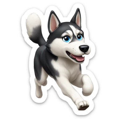 Siberian husky running sticker
