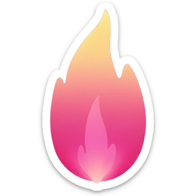 Pink ombre flame iOS 18 emoji sticker